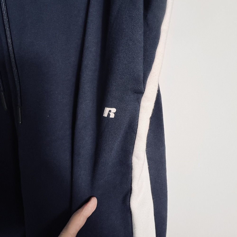 Russell Athletic Premium Fleece Sweatpants Men's L Blue Cove Drawstring EUC - Picture 2 of 5